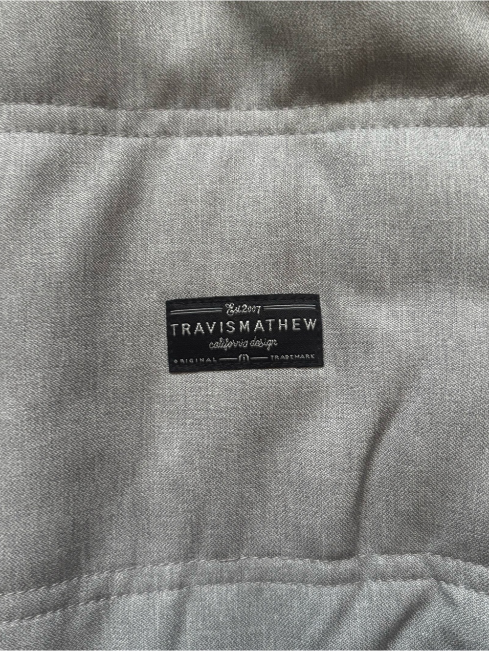 Travis Mathew Men's Light Gray Quilted Zip-Up Jacket - Picture 2 of 6